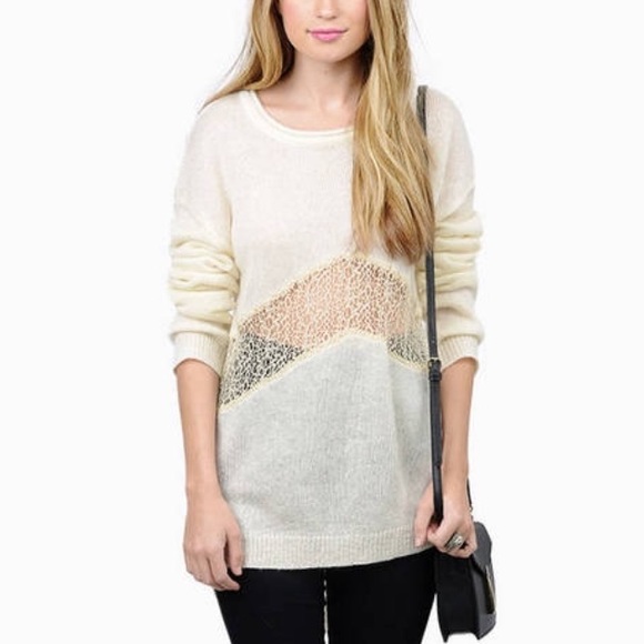 New Lace Detail Pullover Knit Sweater - Picture 2 of 9